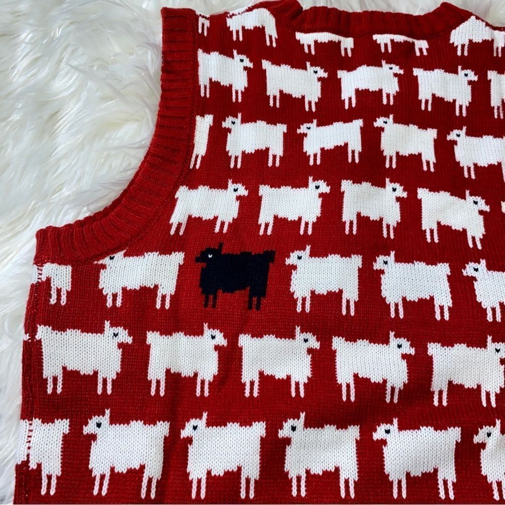 BLACK SHEEP RED VEST INSPIRED PRINCESS DIANA SWEATER - Picture 9 of 9